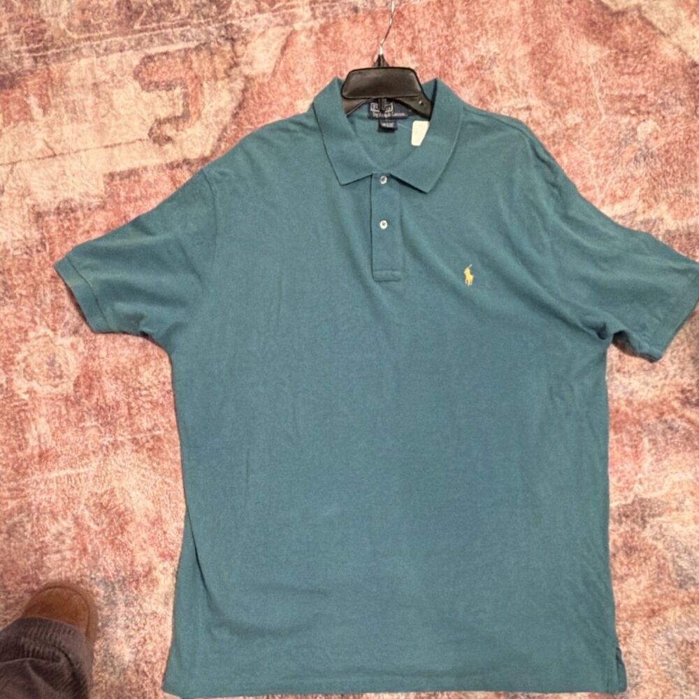 Polo Ralph Lauren Men's Polo Shirt - Teal XXL Short Sleeve 100% Cotton